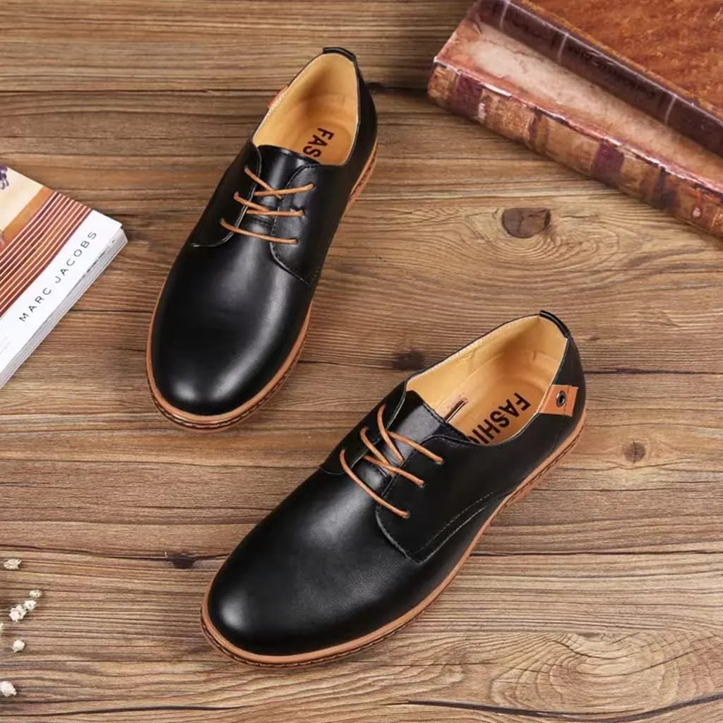 ZHOUYF Mens Dress Shoes Fashion Business Formal Leather Shoes Lace-up Round-Toe Breathable Oxford Shoes Wedding Shoes for Men