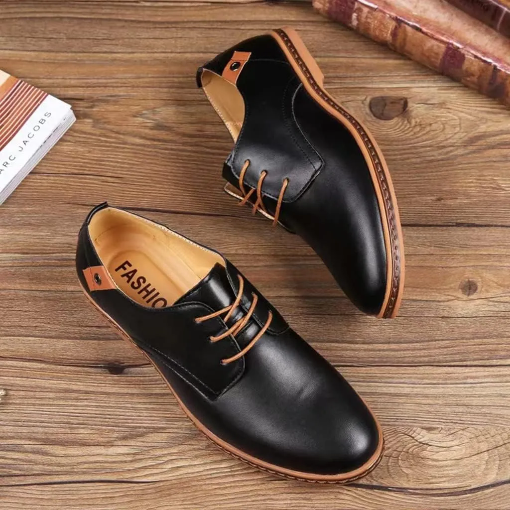 ZHOUYF Mens Dress Shoes Fashion Business Formal Leather Shoes Lace-up Round-Toe Breathable Oxford Shoes Wedding Shoes for Men