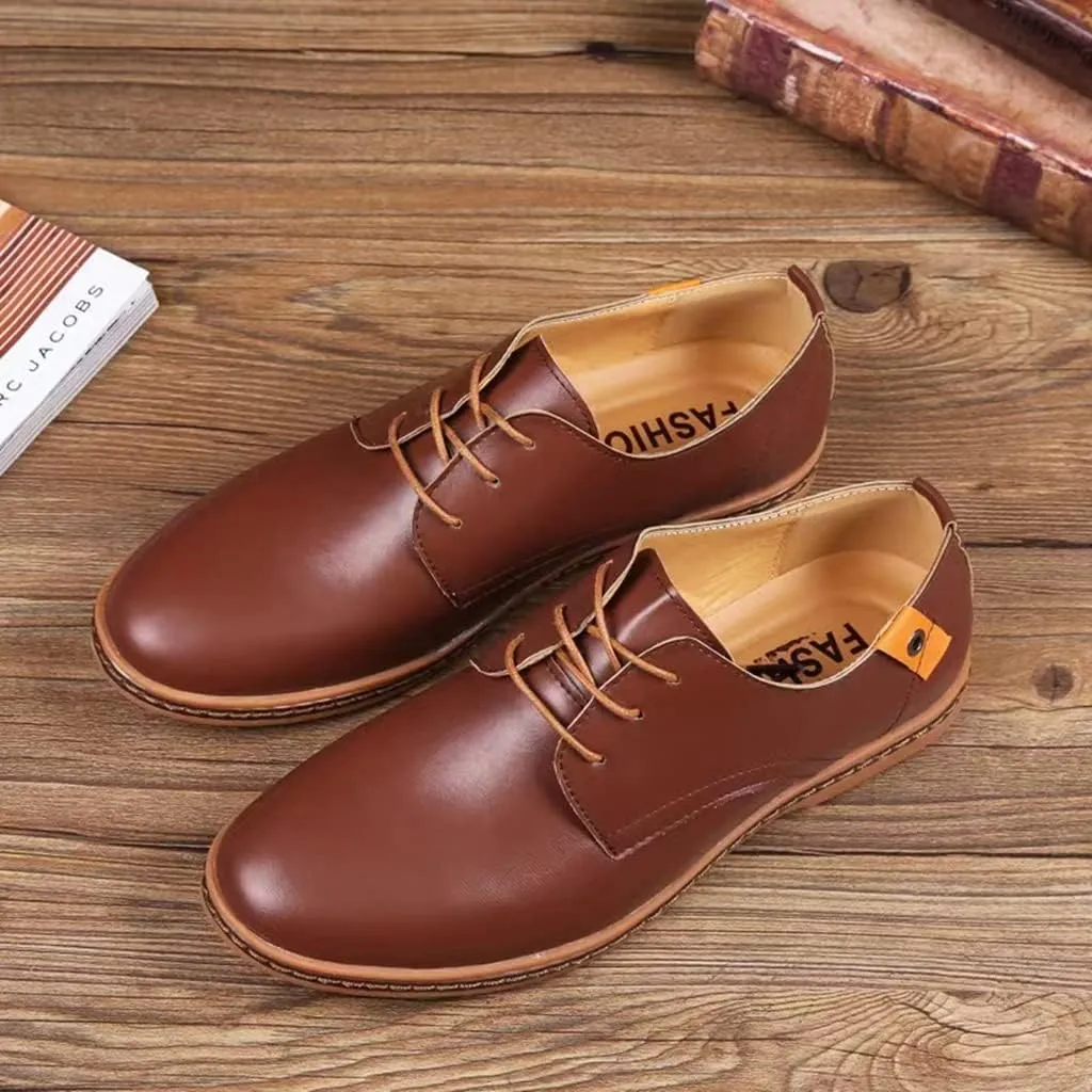 ZHOUYF Mens Dress Shoes Fashion Business Formal Leather Shoes Lace-up Round-Toe Breathable Oxford Shoes Wedding Shoes for Men