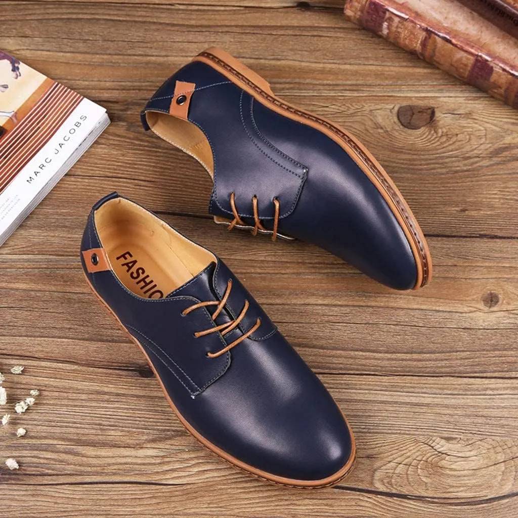 ZHOUYF Mens Dress Shoes Fashion Business Formal Leather Shoes Lace-up Round-Toe Breathable Oxford Shoes Wedding Shoes for Men