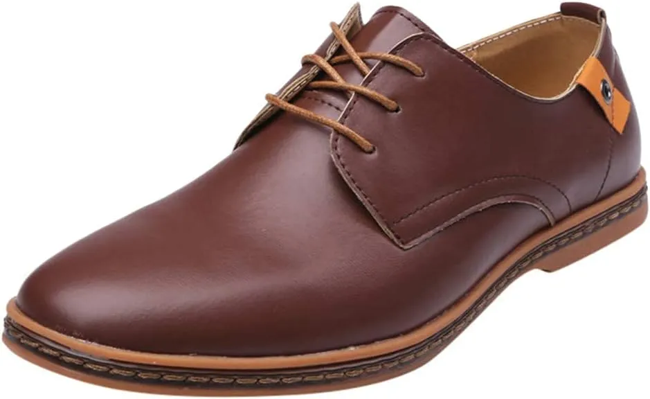 ZHOUYF Mens Dress Shoes Fashion Business Formal Leather Shoes Lace-up Round-Toe Breathable Oxford Shoes Wedding Shoes for Men