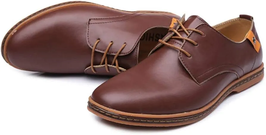 ZHOUYF Mens Dress Shoes Fashion Business Formal Leather Shoes Lace-up Round-Toe Breathable Oxford Shoes Wedding Shoes for Men