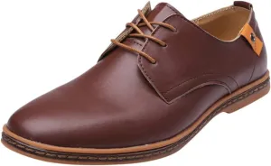 ZHOUYF Mens Dress Shoes Fashion Business Formal Leather Shoes Lace-up Round-Toe Breathable Oxford Shoes Wedding Shoes for Men