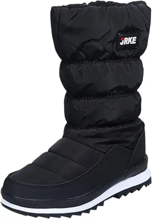 Zipper Snow Boots For Women Slip On Winter Boots Warm Ski Boots Mid Calf Outdoor Boots Anti Slip Fur Lined Boots